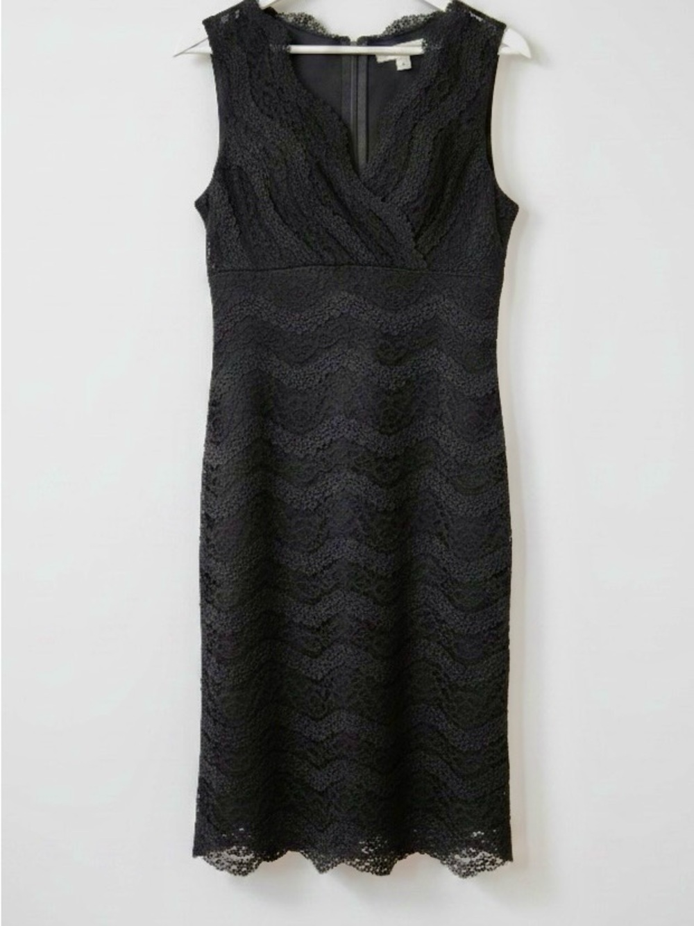 Accomplice Black Lace Surplice Top Sheath Dress Size M